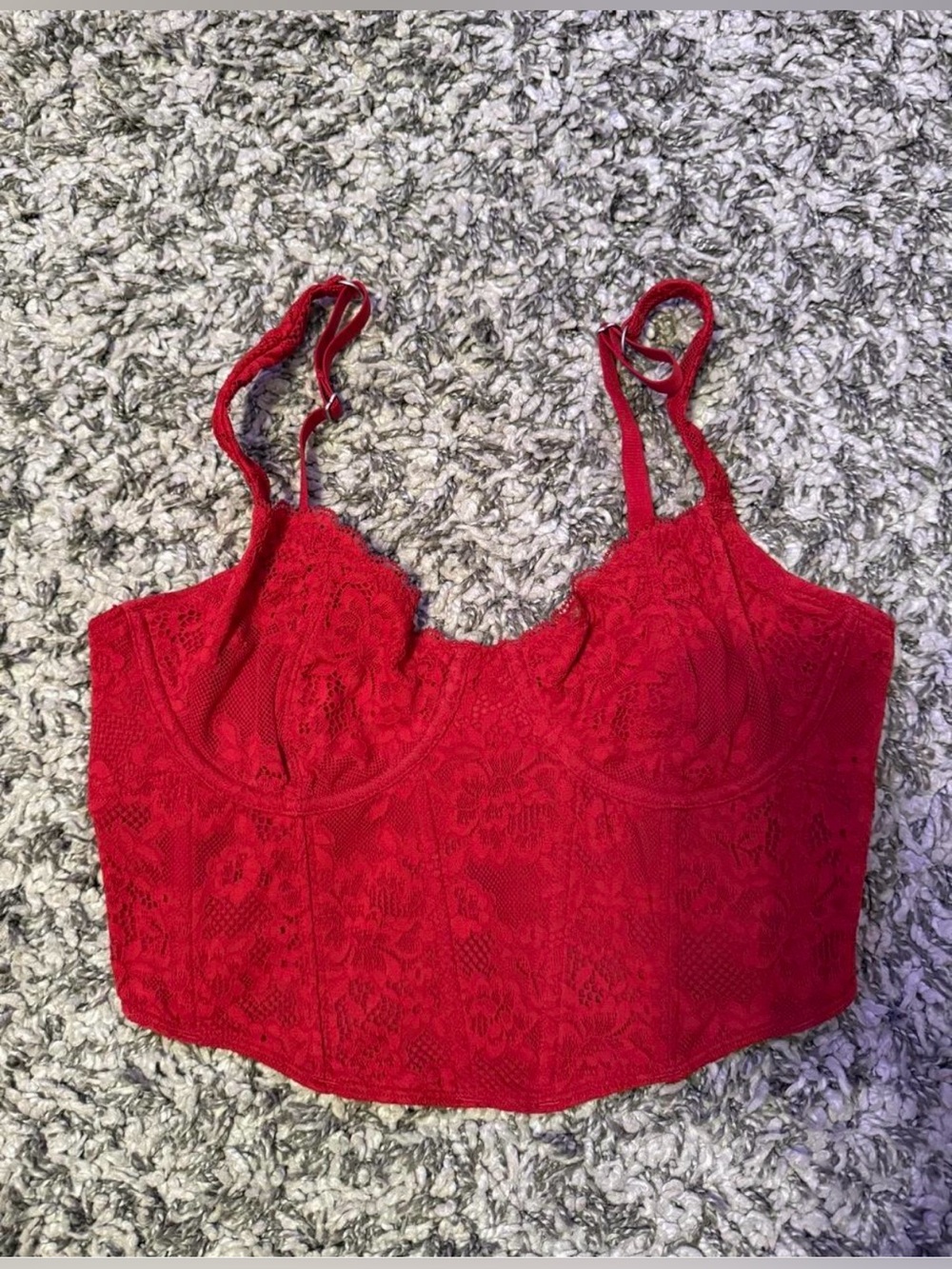 Hollister Red Lace Corset Top
